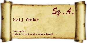 Szij Andor névjegykártya