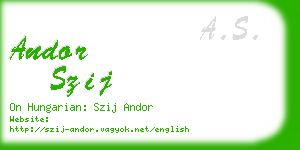 andor szij business card